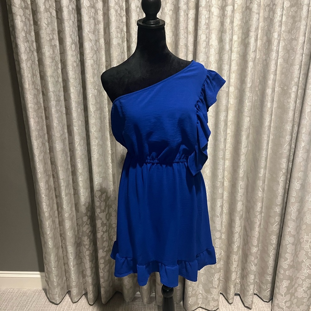 Royal Blue One-Shoulder Dress